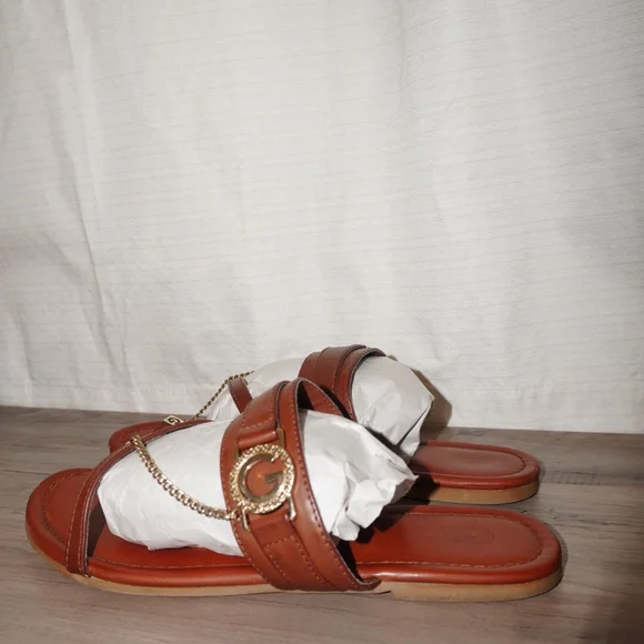 G by Guess Brown and Gold Flats with Woven Design - Picture 3 of 5